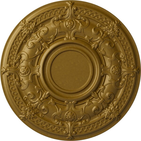 Ekena Millwork Dauphine Ceiling Medallion (Fits Canopies up to 13 1/4"), Hand-Painted Gold, 33 7/8"OD x 1 3/8"P CM33DAGLS - main